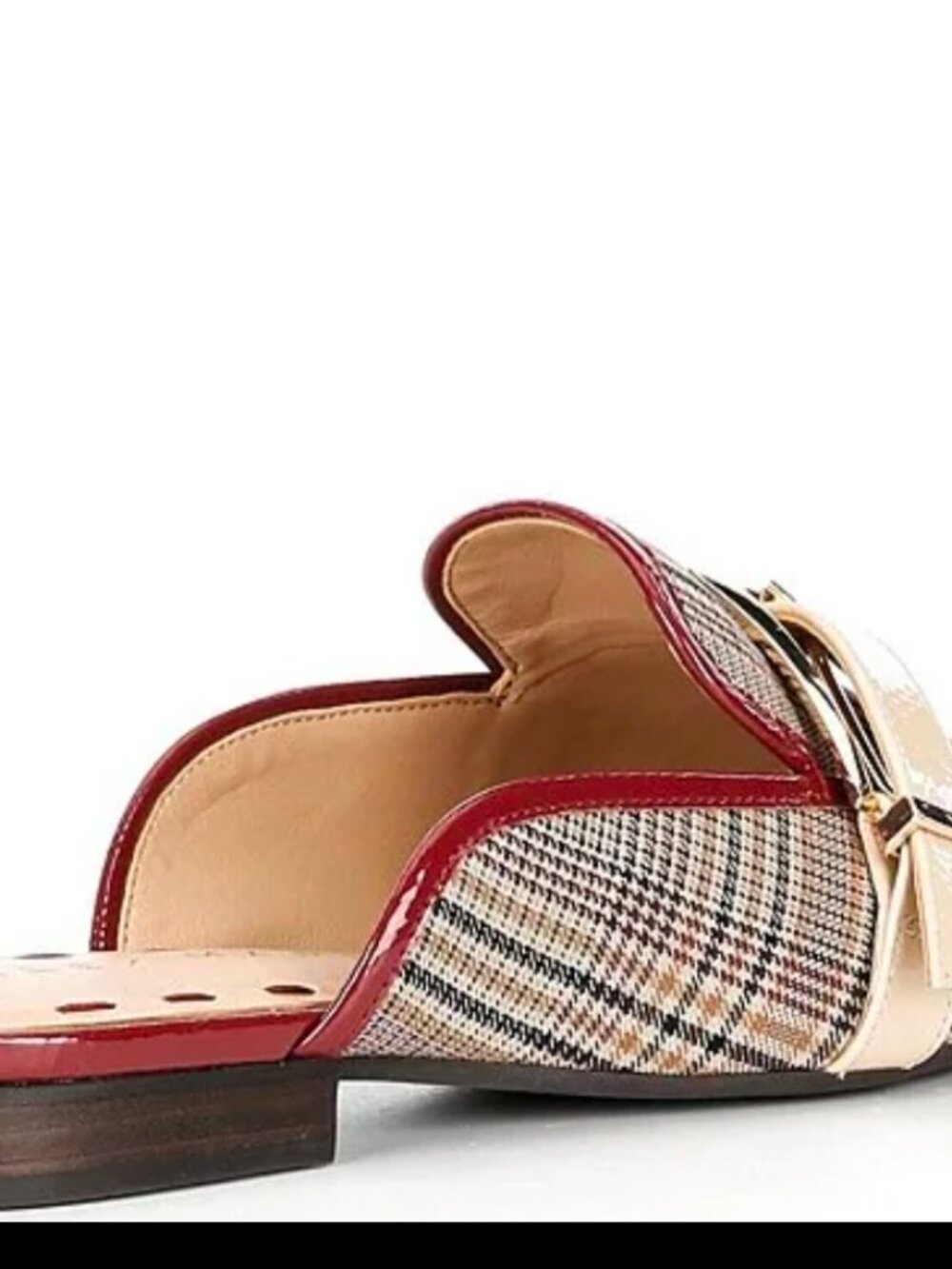 Alex Marie Karen Plaid Print Buckle Hardware Strap Mules Preppy Office Size 10 - Picture 3 of 13